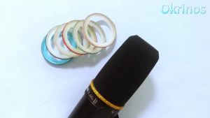Custom Pop Filter Foam for Shure SM7B/SM7dB Replacement Windscreen High Density with Bling Rhinestone RingGold PinkRedBlue