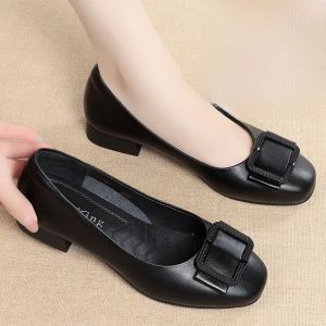Giày Da Nữ Đế Bằng Thấp Mềm Mại