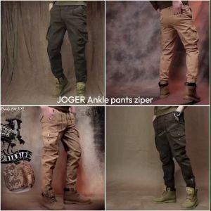Celana Pria Joger Cargo ANKLE ZIPER Panjang SABIA PROJECT Celana Chino Jogger Cargo Zipper Terbaru