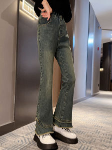 Girls Loose Jeans Pants Flared Trousers Spring Autumn Fashionable Childrens Clothing Korean Style Medium Waist Long Pants