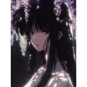 40x50cm Paint By Numbers Handpainted Canvas Painting Anime-Style Girl Painting By Numbers for Adults Home Decor
