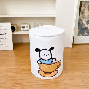 Cute Pachat Dog Home Use Trash Can Double Layer Press round Bedroom Student Dormitory Large Capacity Paper Basket Storage Bucket