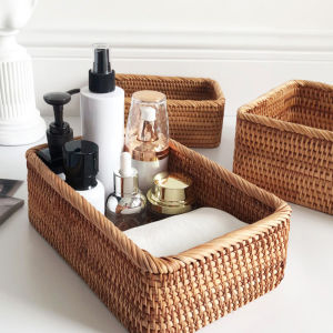 Traditional Vietnamese Storage Basket Wooden Organiser Box Easy To Clean Made Of Vietnamese Natural Vine Rattan Basket