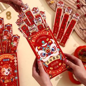 12Pcs/Set 2026 Year of Horse Red Packet Draw Lots Lucky Money Envelope Team Building Game for Office Party Chinese New Year Draw Prize Fun Activity Kit