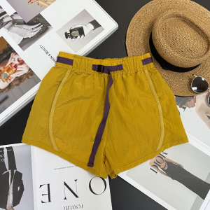 Quần Short Thể Thao Cạp Cao Nhanh Khô Cho Nữ Mùa Hè Quần Leo Núi Ngoài Trời Quần Dopaamine Nhỏ Quần Ống Đứng