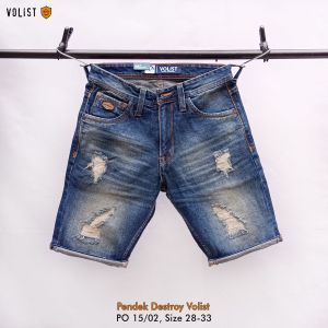 Celana Jeans Pendek Pria Robek 1211