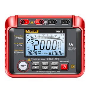 MH12 Digital Ground Resistance Meter High Precision Digital Megohmmeter Meter High Voltage Voltmeter Meter for Resistance Measurement