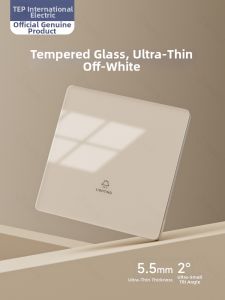 TEP | Warm Tone Tempered Glass Light Switch Panel One-Way Control Single Toggle