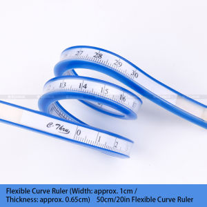 Flexible Curve Ruler 50cm Double-Sided Scale Multi-Functional Soft Ruler for Garment Pattern Making Bendable Arc Ruler Essentia