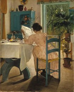 Bandai | Woman Reading Antique Oil Painting By Numbers Print Vintage Wall Art Pictures Victorian Ladies Gallery Art Home Decor