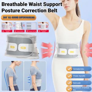 Breathable Waist Support Posture Correction Belt Adult Invisible Waist Protector Relieve Back Pain Adjustable Lumbar Back Support Brace