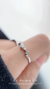 Le Silber Co. S925 Sterling Silver - Luminous Startrail Couple Rings Cincin Pasangan