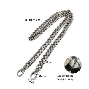 Dây đeo túi xách thời trang bằng kim loại cao cấp màu bạc dạng xích chuỗi dẹp X-BFYX26 118cm (1 dây)-J3-3