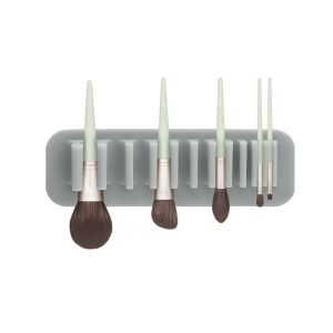 Makeup Brushes Can Be Stored on the Wall! Punch-Free Suction Wall Silicone Portable and Versatile Airing Drying Hanging Shelf