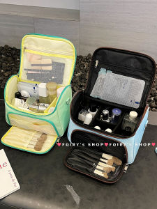 กระเป๋าเครื่องสำอางขนาดใหญ่ กระเป๋าใส่ของใช้ในห้องน้ำสำหรับเดินทางแบบพกพา กระเป๋าเครื่องสำอางสุดเก๋ เวอร์ชั่นใหม่ ปิดด้วยซิป