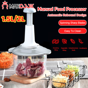 Maxcook Manual Meat Grinder Hand Food Processor Stainless Blade Chopper Vegetable Grinder Large Capacity Automatic Releas