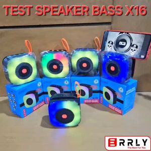 Speaker ERRLY X16 Bluetooth Portable LED Disco RGB Speker Wireless TWS 2 IN 1 Power Bass + Stand Hp