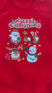 Áo NỈ Tay Dài Cổ Tròn In Họa Tiết Giáng Sinh Hoạt Hình Dễ Thương Cho Bé Trai Và Gái