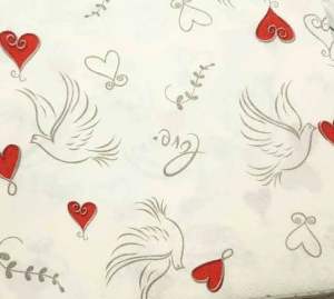 Party Napkin / Serviettes (Paper) - Love Bird Hearts Print [NSP063]