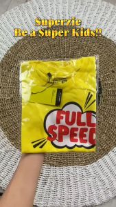 Baju anak laki laki distro motif kendaraan mobil full speed warna kuning bahan adem sablon plastisol