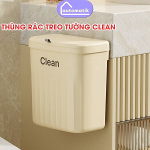 [CLE] Thùng Rác Treo Tường Nhà Vệ Sinh  Clean Có Nắp Treo Tủ Bếp Mini Để Bàn Phòng Ngủ Khách Ô Tô Văn Phòng Automatik