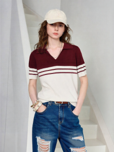 Toyouth | Áo Polo Dáng Mỹ Có Cổ Sọc Dành Cho Phụ Nữ