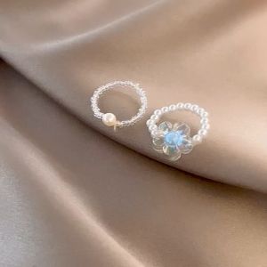 【Bestella✨COD】Nuansa premium mutiara pasangan cincin wanita pasangan cincin jari telunjuk cincin jari serbaguna kepribadian modis