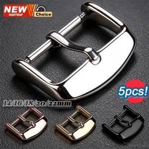 New 1/4/5pcs 316L Stainless Steel Buckle Men Women Silicone Leather Strap Pin Clasp 14mm 16mm 18mm 20mm 22mm Button Repair Tools