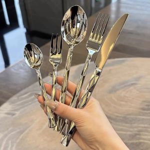 High-Grade 304 Stainless Steel Western Tableware Luxury Hotel Western Restaurant Steak Knife And Fork Dessert Spoon Fork Food Grade Household Knife And Fork Spoon