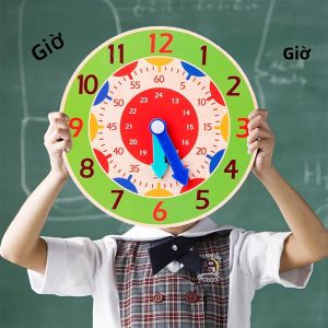 Trẻ Em Montessori Đồng Hồ Gỗ Đồ Chơi Giáo Dục Thời Gian Học Viện Trợ Trường Tiểu Học Thông Minh Ban Dành Cho Trẻ Em Từ 3-12 Tuổi