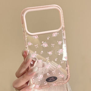 Gentle Beautiful Pink Rose Flowers Transparent Magnetic Wireless Charging Phone Cover Case for iPhone 17 16 15 14 13 12 Pro Max