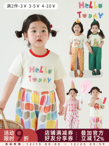 Áo Thun Cotton Trẻ Em Mùa Hè in Họa Tiết Hoạt Hình Tay Ngắn Ôm Vừa Vặn Thoải Mái Cổ Tròn Có Dải Dính