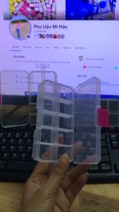 Hộp Đựng Mi Fan_Hộp Nhựa 10 Ô Đựng Phụ Kiện Mi Fan Nail Đồ Trang SứcHộp Đựng Móng Giả_Phụ Liệu nối mi