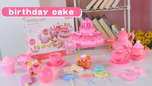 Birthday Cake Combination Toy Simulation DIY Cutting Birthday Cake Children Play House Food Toys DIY Cutting Game Decoration Kid Gift