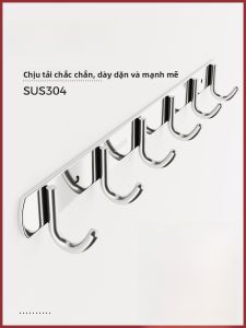 Móc Treo Tường Bằng Thép Không Gỉ Dày 304 Chịu Lực Cho Nhà Bếp Phòng Tắm Tường Sau Cửa Móc Treo Đồ Dùng Gia Đình Đa Năng