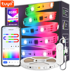 TUYA Dreamcolor LED Strip Lights Smart Life APP 30LEDs/M RGBIC WS2811 Light Strip Flexible Tape Work with Alexa Google Assistant