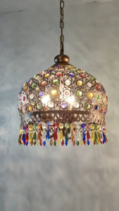 ไฟประดับคริสตัลโบฮีเมียนโคมไฟติดเพดานโคมไฟเหล็กประดับสำหรับห้องครัวโคมไฟตกแต่งห้องนั่งเล่นห้องอาหารทะเลเมดิเตอร์เรเนียน