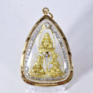 Phra Sangkachai Phra Sivali Phra Upakut Wealth Trio with Micron Gold Casing