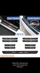 Stiker Sill Plate Carbon 3D Pelindung Pintu Bagasi Mobil Honda Brio