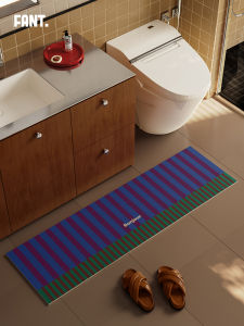 Water Absorbent Bathroom Mat Long Rectangle Shower Door Entrance Floor Rug Quick Dry Non Slip Bathroom Home Decor Mat