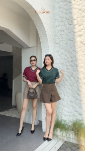 Clouwny Liora Button Skort Bawahan Rok Celana Wanita Simple Classy Korean Look Fit to XXL