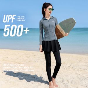 XTEP | Long Sleeve Modest Slimming Swimwear with Hood
