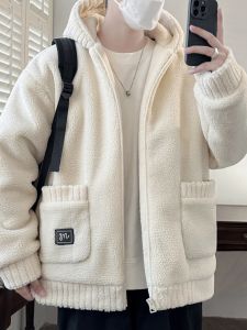 Thickened Mens Casual Outerwear One-Click Trendy Brand Autumn Winter Leisure Versatile Coat Easy to Wear High-End Feeling