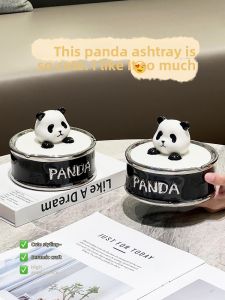 XIAOHUANGLU | Ash Tray With Lid Fly Ash Prevention Ceramic