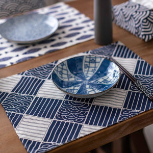 Minimalist Placemat Japanese Style Household Fabrics Cotton Linen Heat Proof Mat Rectangular Table Mat Posing and Photograph Background Coasters