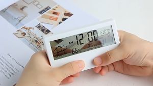 ***READY STOCK*** Transparent Alarm Clock Digital Alarm Weather Temperature Date Alarm Clock