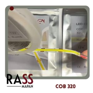 LED Strip COB 8 mm LED-COB-320 Huben 5 Meter Putih Natural Kuning