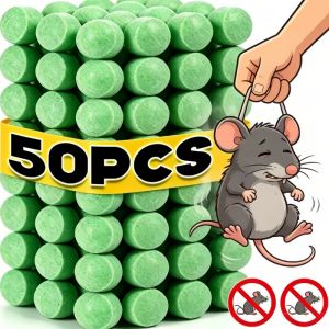 50Pcs Mouse Repellent Tablets Natural Plant Extract Peppermint Ginger 3cm Non Toxic Pet Safe for Home Kitchen Garage Garden
