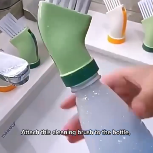 Multi Purpose Cleaning Brush for Water Bottle Attachment Wet Dry Scrub Brush for Kitchen Bathroom Carpet Shoe Cleaning Hard Bristle Crevice Brush for Dead Corner Stove Sink Toilet Grout Cleaning