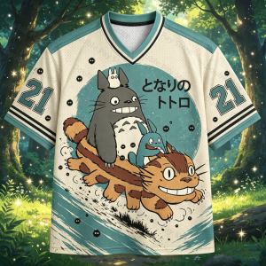 Bandai | Mens shirt Woment-shirt Anime Neighbor Totoro V Neck Jersey Short Sleeve Sports T Shirt Casual Streetwear Hip Hop Uniform Tops